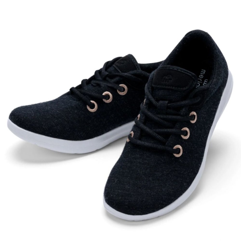 MERINOS Lace-Up Wool Running Sneakers Black Size 10 NWOB